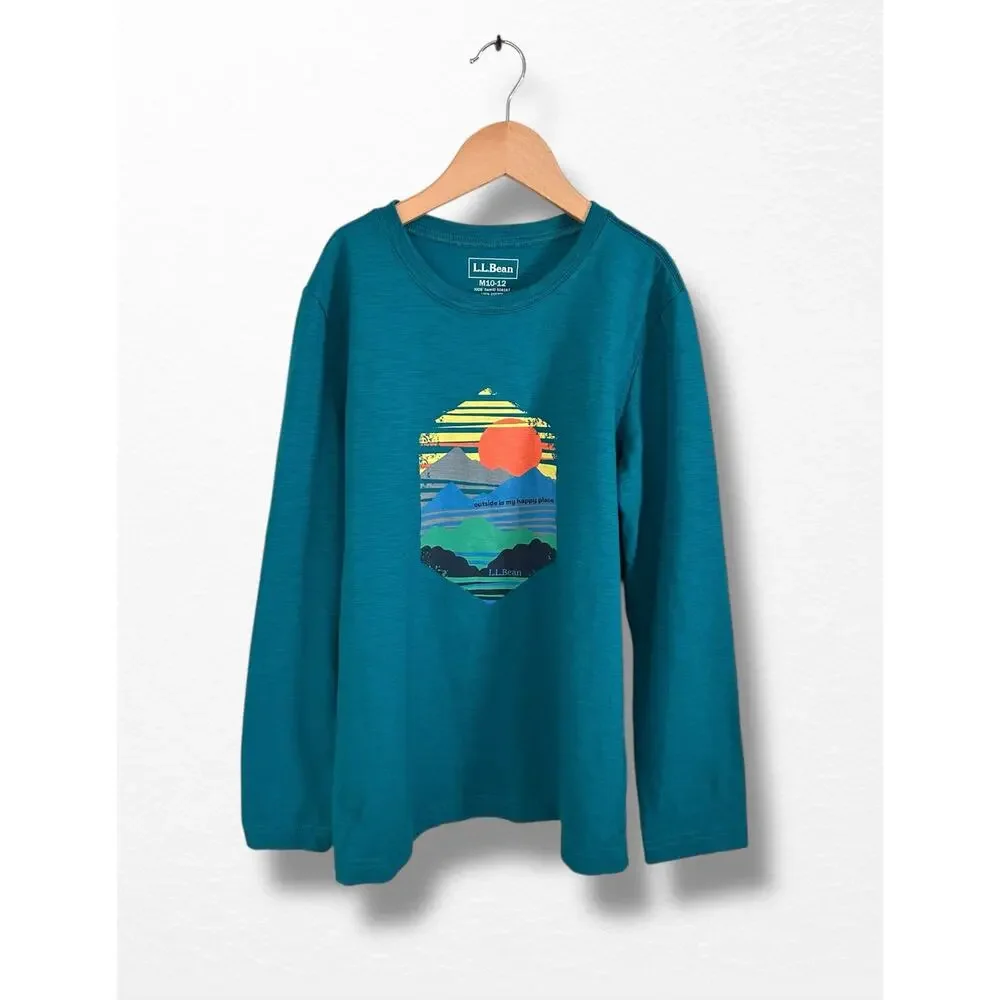 LL Bean Kids’ Slub Knit Graphic Tee, Size 10/12